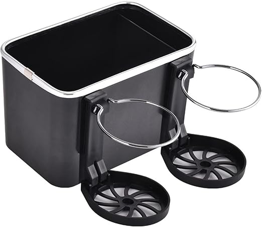 Car armrest storage box with built-in cup holder