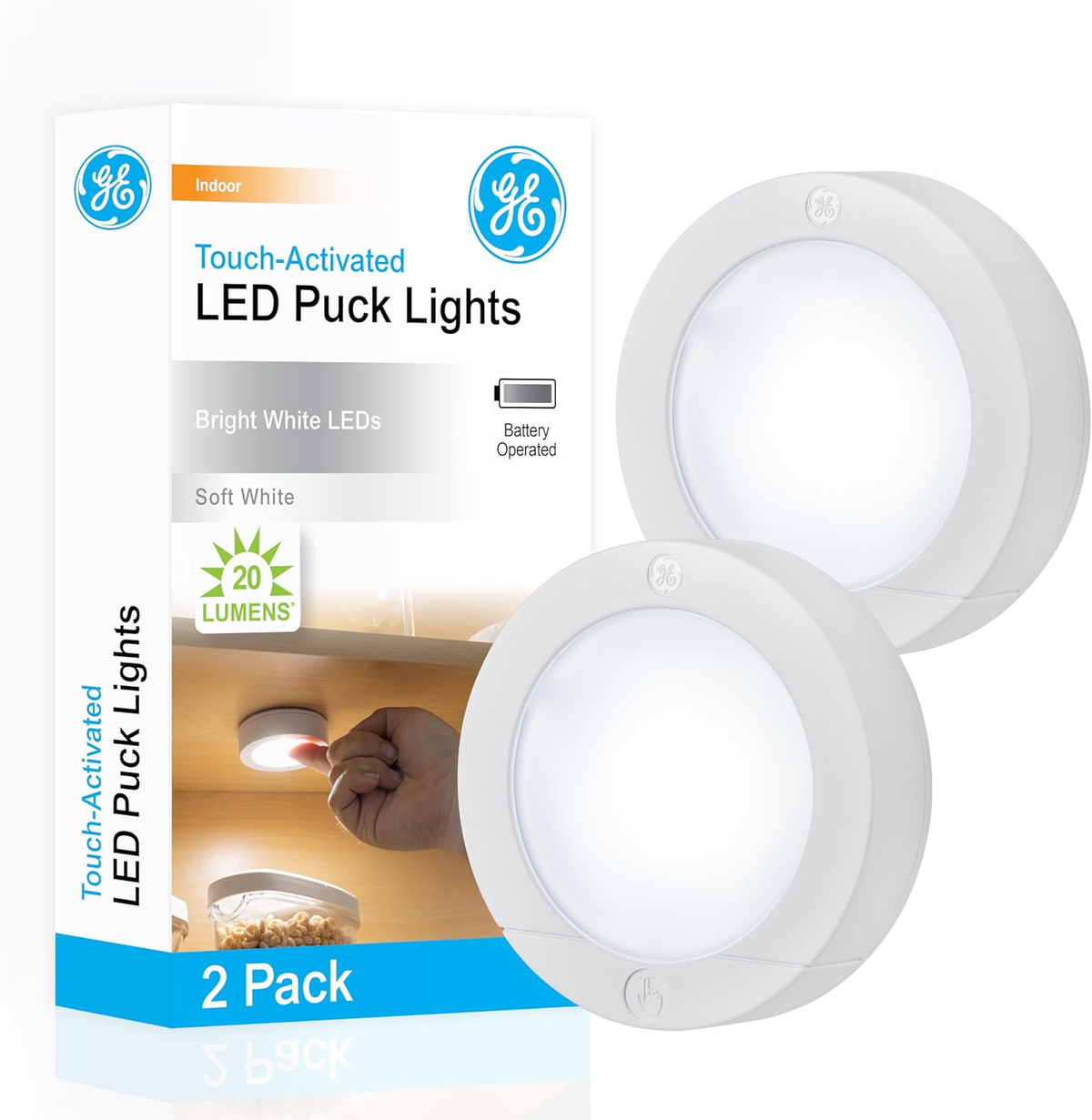 Wireless LED push lights pack of 2
